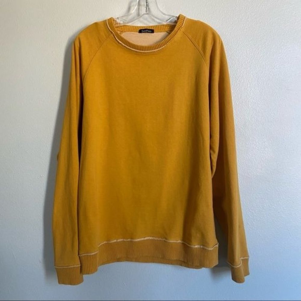 Boohoo Oversized Boyfriend Sweatshirt Mustard